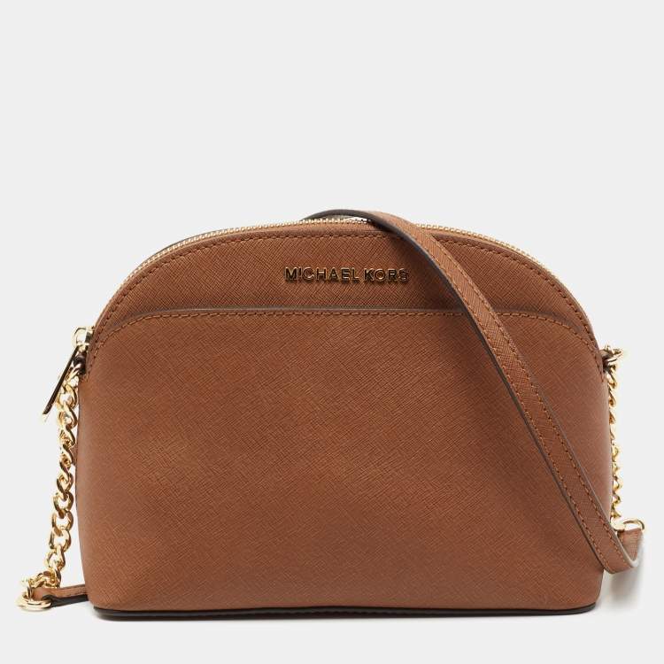 MICHAEL Michael Kors Gold Leather Emmy Crossbody Bag MICHAEL Michael Kors |  The Luxury Closet