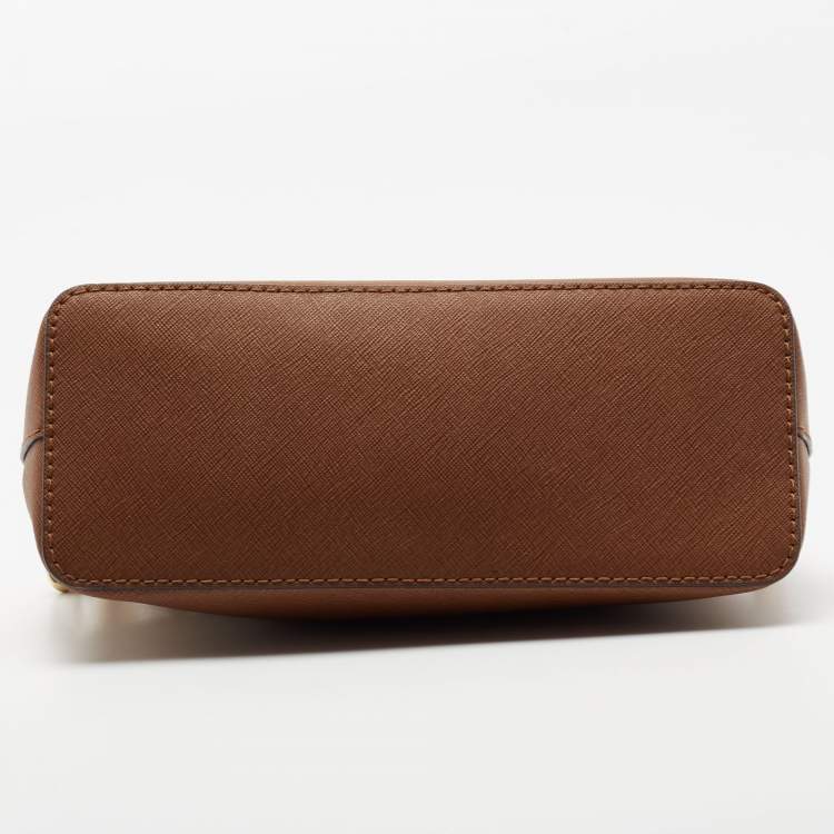 Pre Owned MICHAEL Michael Kors Tan Leather Emmy Crossbody Bag