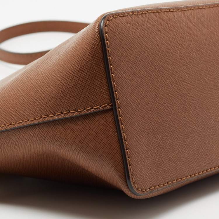 Pre Owned MICHAEL Michael Kors Tan Leather Emmy Crossbody Bag