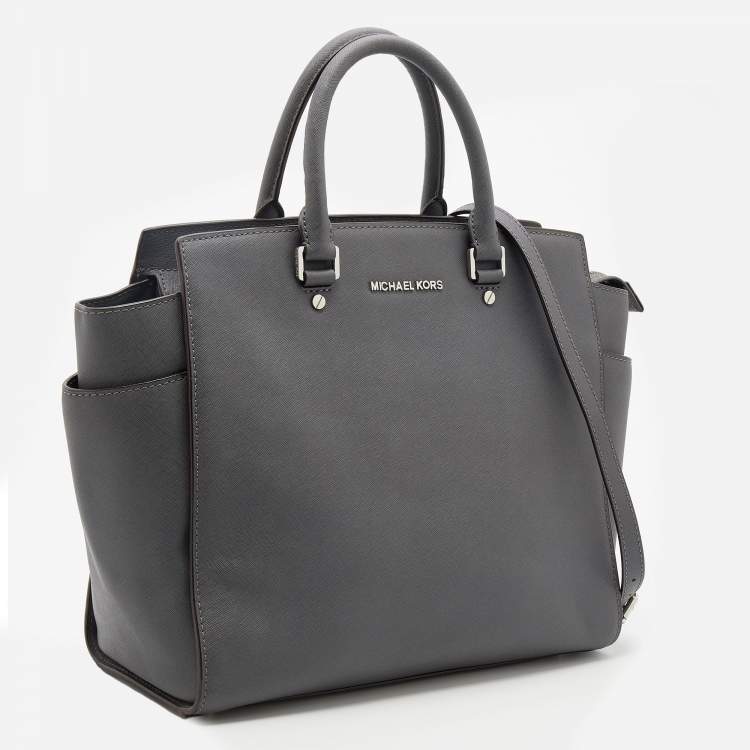 مملوكة مسبقًا MICHAEL Michael Kors Grey Leather Large Selma Tote