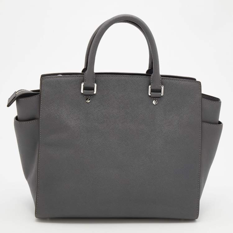 مملوكة مسبقًا MICHAEL Michael Kors Grey Leather Large Selma Tote