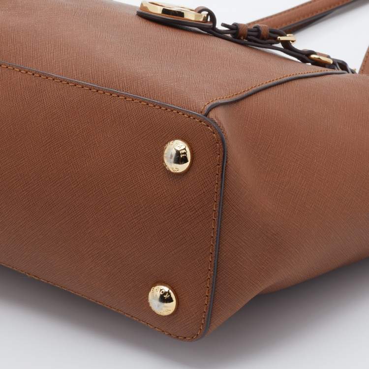 Pre Owned MICHAEL Michael Kors Caramel Leather Top-zip Jet Set Tote