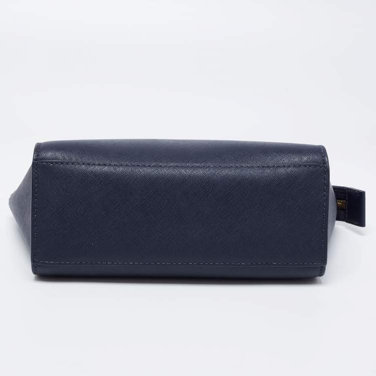 Pre Owned MICHAEL Michael Kors Blue Saffiano Leather Small Selma Crossbody Bag