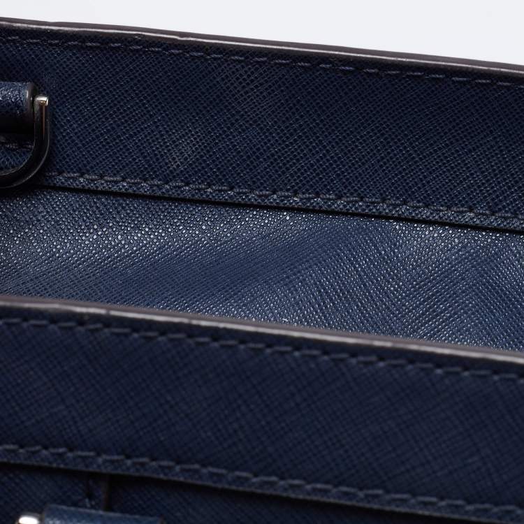 مملوكة مسبقًا MICHAEL Michael Kors Navy Blue Saffiano Leather Rayne Shoulder Bag