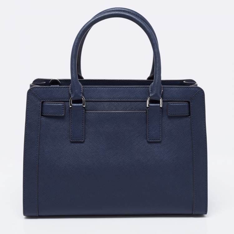 مملوكة مسبقًا MICHAEL Michael Kors Navy Blue Saffiano Leather Rayne Shoulder Bag