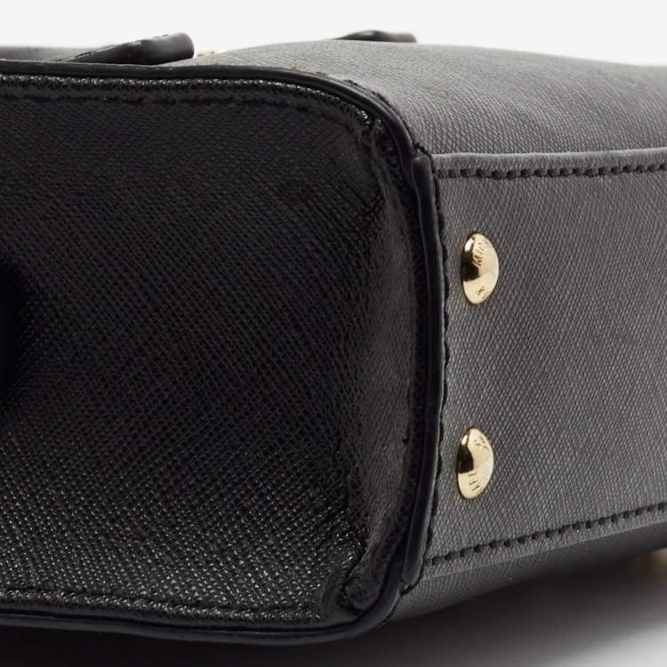 Pre Owned MICHAEL Michael Kors Black Saffiano Leather Mini Hamilton Crossbody Bag   