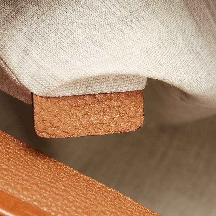 مملوكة مسبقًا MICHAEL Michael Kors Brown Grained Leather Frame Satchel