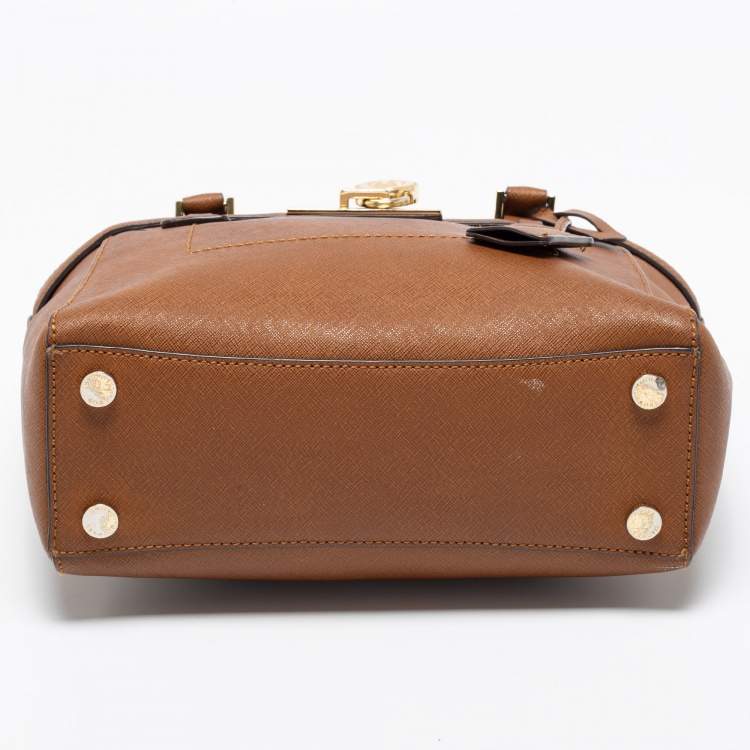مملوكة مسبقًا MICHAEL Michael Kors Brown Saffiano Leather Medium Hamilton Traveler Tote