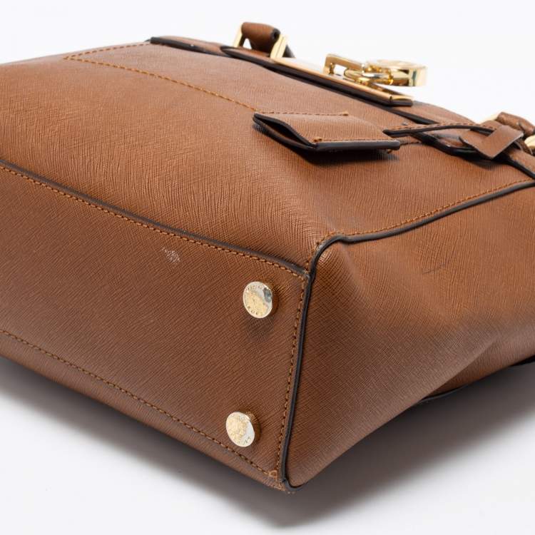مملوكة مسبقًا MICHAEL Michael Kors Brown Saffiano Leather Medium Hamilton Traveler Tote