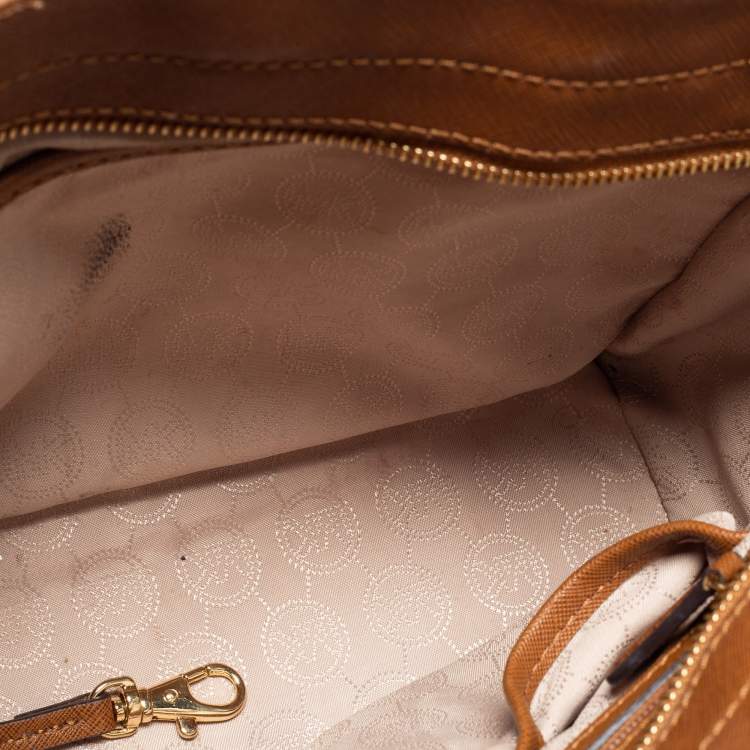 مملوكة مسبقًا MICHAEL Michael Kors Brown Saffiano Leather Medium Hamilton Traveler Tote