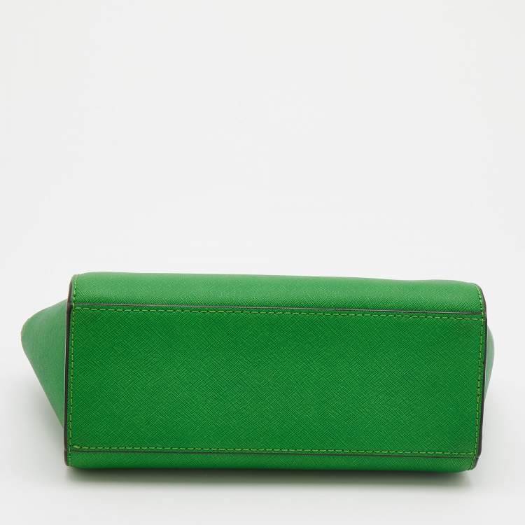 Pre Owned MICHAEL Michael Kors Green Saffiano Leather Selma Crossbody Bag