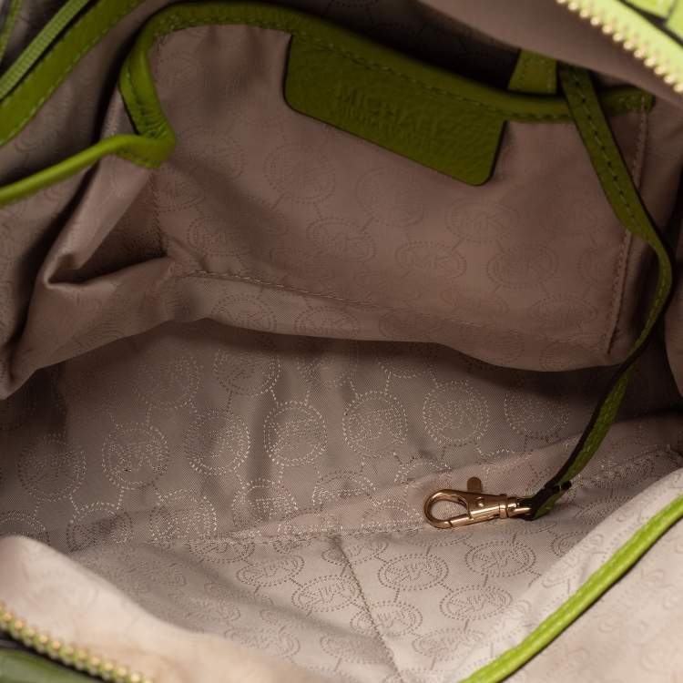 Pre Owned MICHAEL Michael Kors Green Soft Leather Fulton Chain Satchel