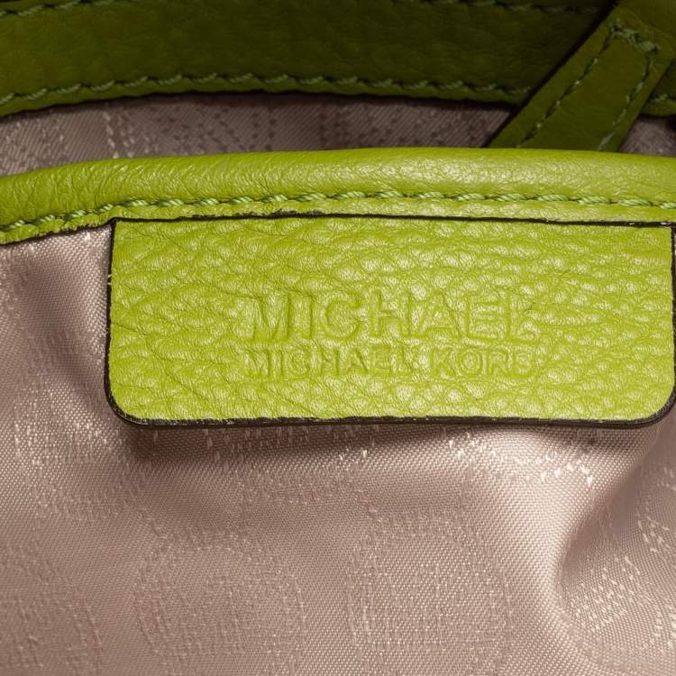 Pre Owned MICHAEL Michael Kors Green Soft Leather Fulton Chain Satchel