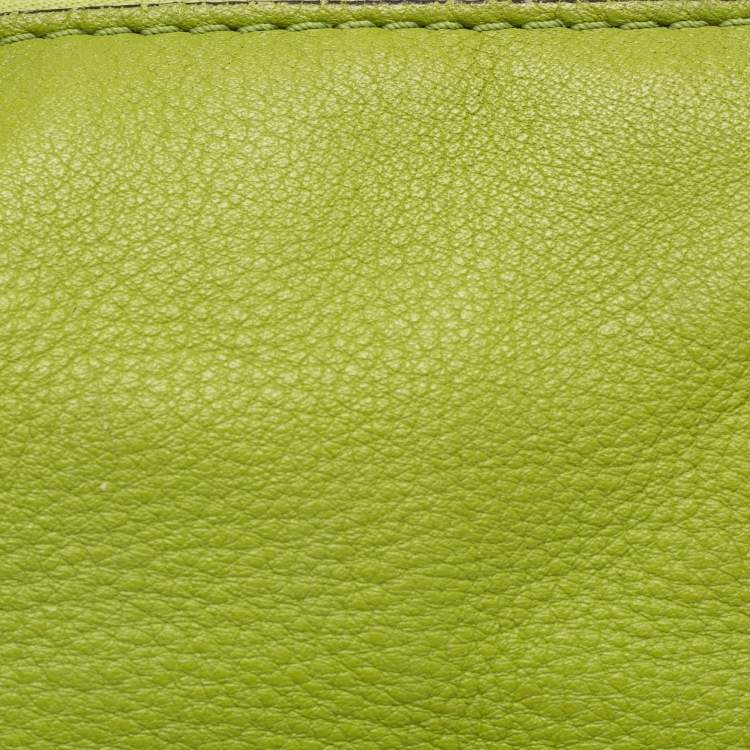 Pre Owned MICHAEL Michael Kors Green Soft Leather Fulton Chain Satchel