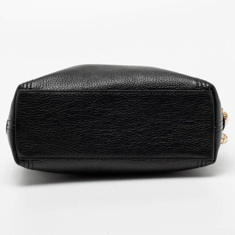 Pre Owned Michael Kors Black Leather Jet Set Chain Shoulder Bag