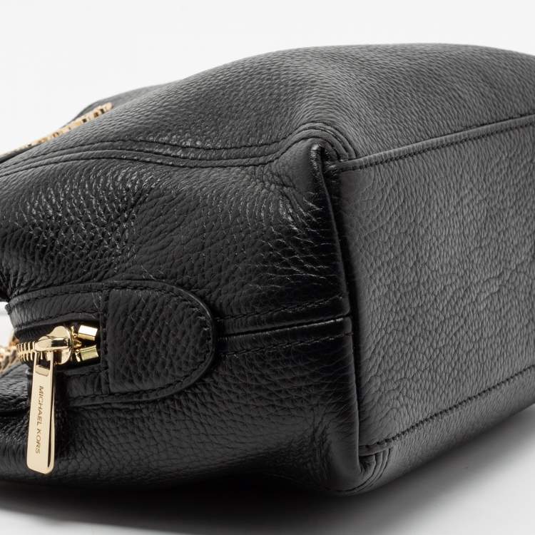 Pre Owned Michael Kors Black Leather Jet Set Chain Shoulder Bag