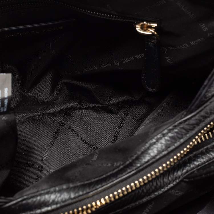 Pre Owned Michael Kors Black Leather Jet Set Chain Shoulder Bag