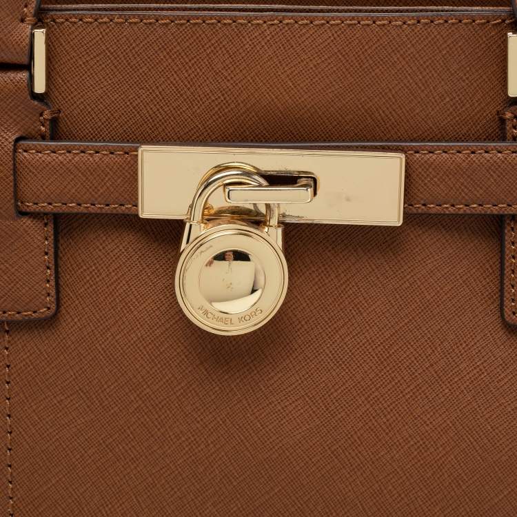 Pre Owned MICHAEL Michael Kors Brown Leather Medium Hamilton Tote