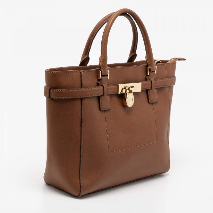 Pre Owned MICHAEL Michael Kors Brown Leather Medium Hamilton Tote