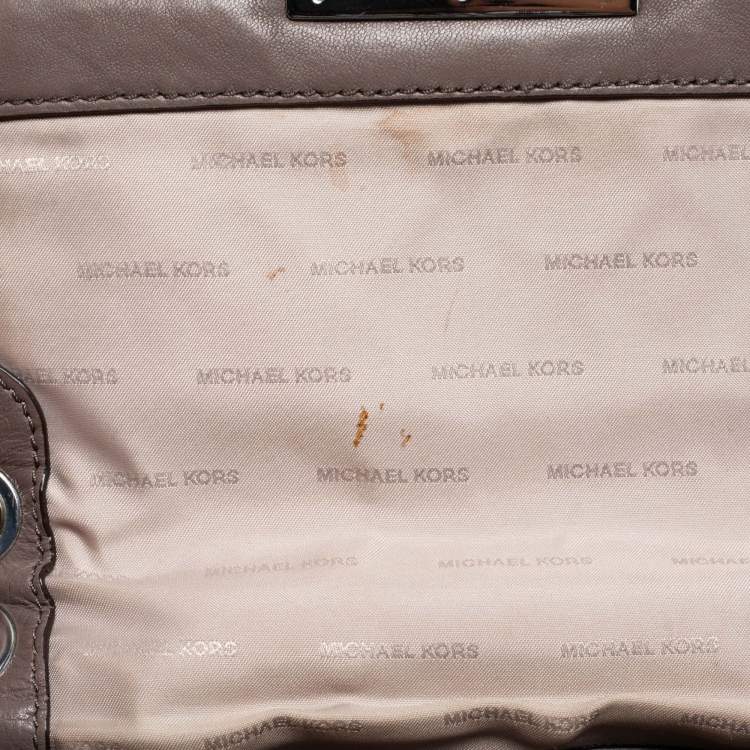Pre Owned Michael Kors Dark Beige Quilted Leather Sloan Shoulder Bag
