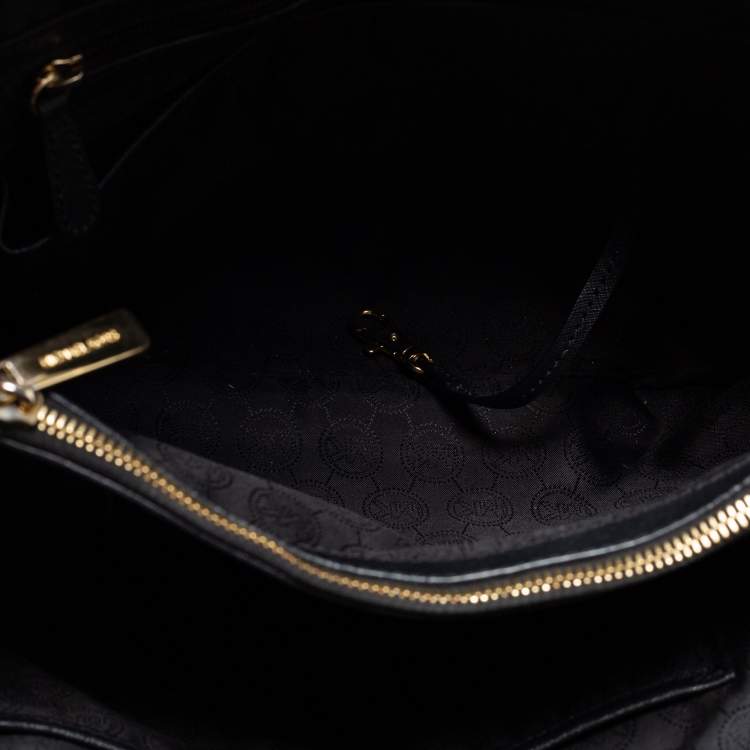 Pre Owned MICHAEL Michael Kors Black Leather Large Cynthia Tote