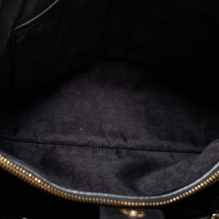 Pre Owned MICHAEL Michael Kors Black Leather Large Cynthia Tote