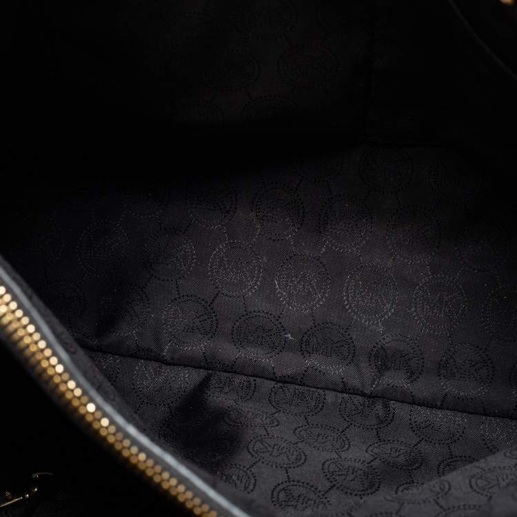Pre Owned MICHAEL Michael Kors Black Leather Large Cynthia Tote