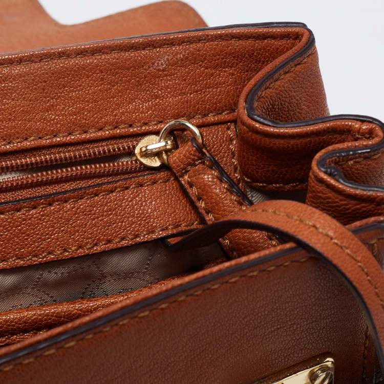 Pre Owned MICHAEL Michael Kors Brown Leather Astrid Top Handle Bag