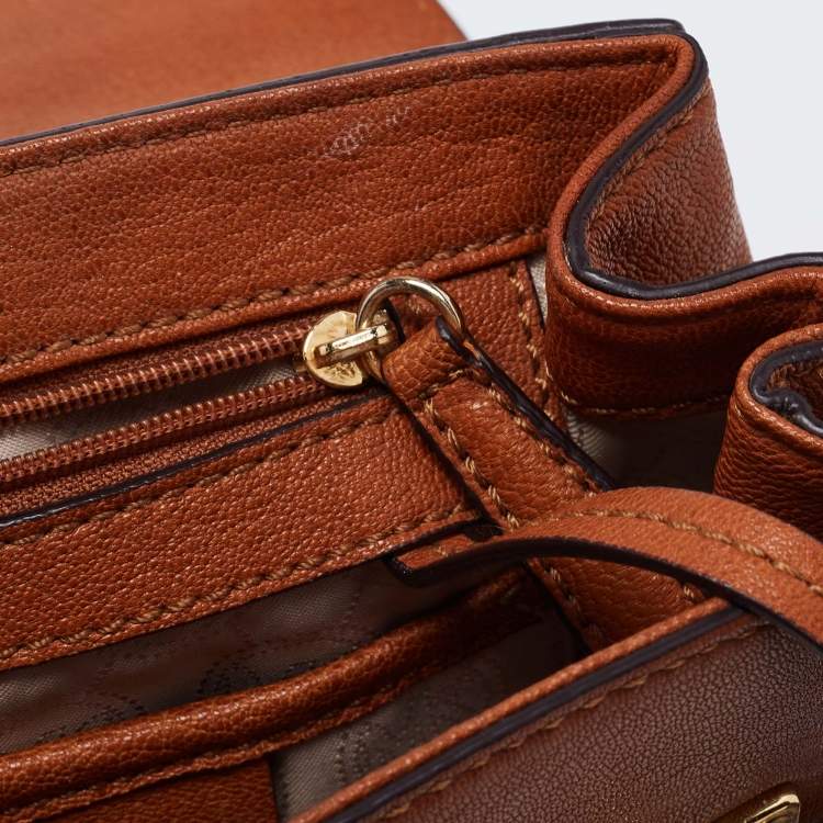 Pre Owned MICHAEL Michael Kors Brown Leather Astrid Top Handle Bag
