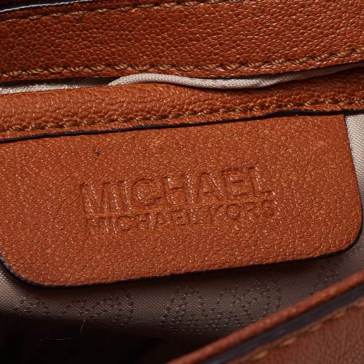 Pre Owned MICHAEL Michael Kors Brown Leather Astrid Top Handle Bag