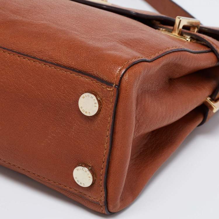 Pre Owned MICHAEL Michael Kors Brown Leather Astrid Top Handle Bag