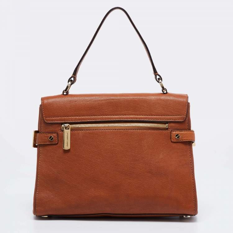 Pre Owned MICHAEL Michael Kors Brown Leather Astrid Top Handle Bag