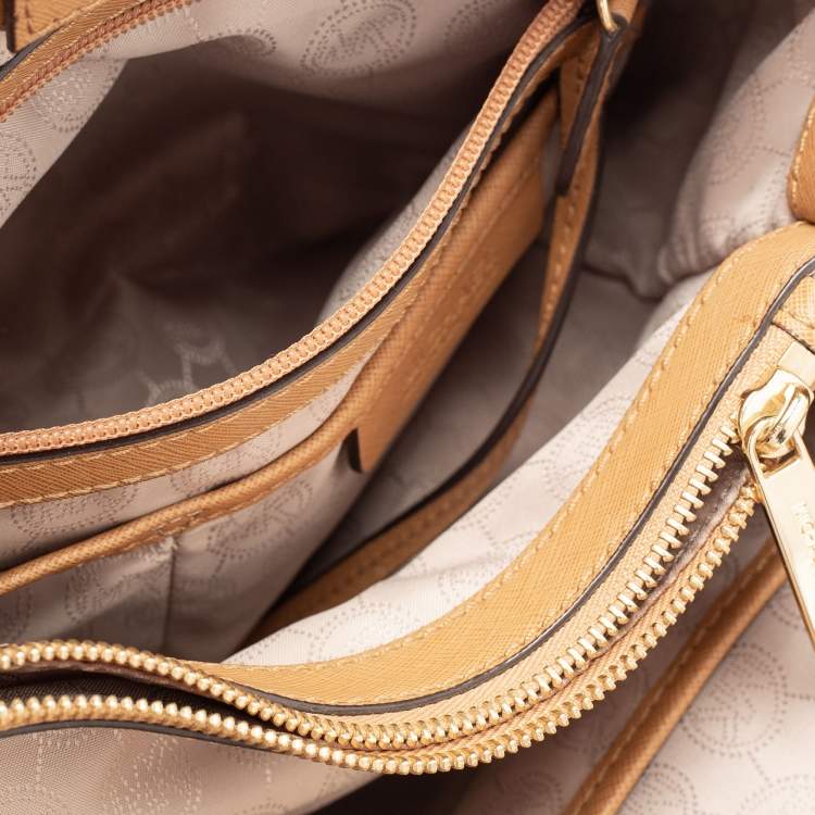Pre Owned MICHAEL Michael Kors Sand Tan Saffiano Leather Cynthia Tote