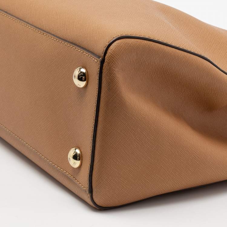 Pre Owned MICHAEL Michael Kors Sand Tan Saffiano Leather Cynthia Tote