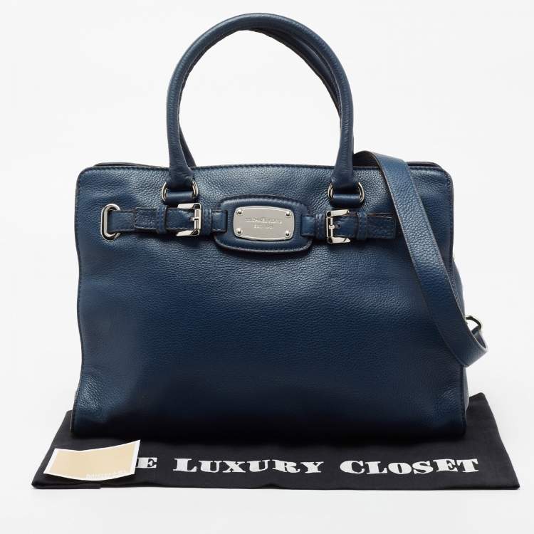 Pre Owned MICHAEL Michael Kors Blue Leather Large Hamilton Satchel
