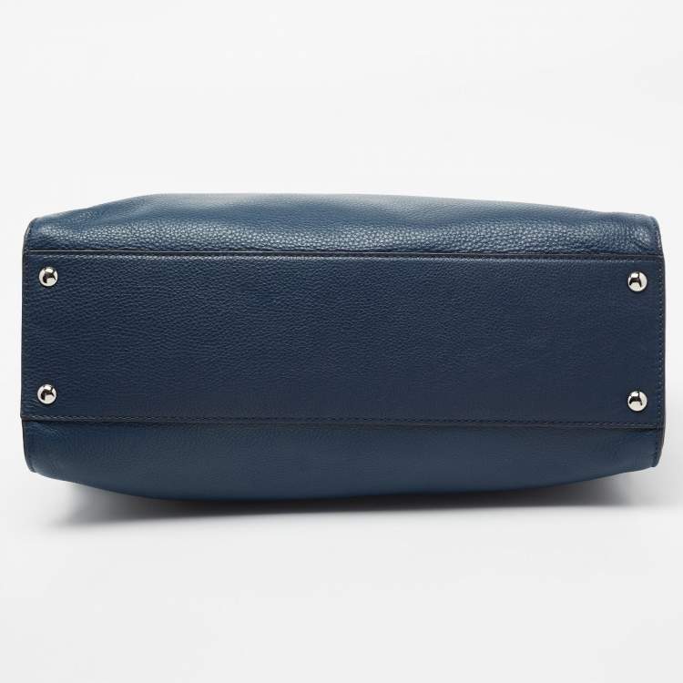 Pre Owned MICHAEL Michael Kors Blue Leather Large Hamilton Satchel