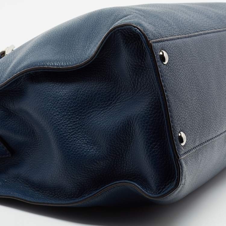 Pre Owned MICHAEL Michael Kors Blue Leather Large Hamilton Satchel