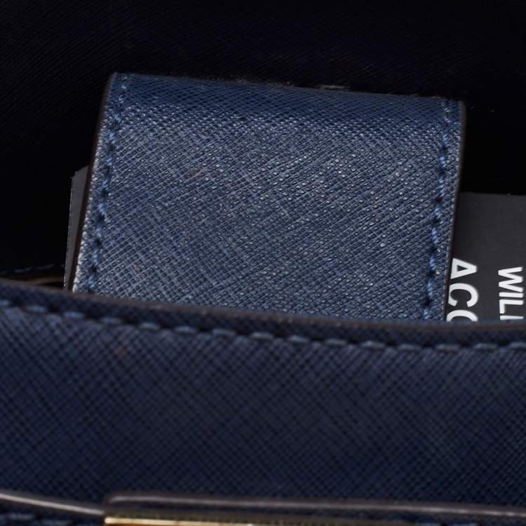 Pre Owned MICHAEL Michael Kors Navy Blue Leather Hamilton Tote 