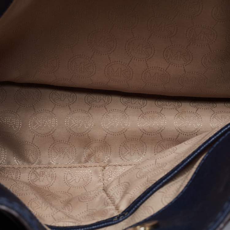 Pre Owned MICHAEL Michael Kors Navy Blue Leather Hamilton Tote 