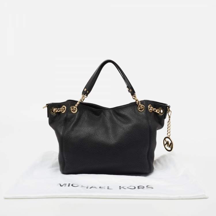 Pre Owned MICHAEL Michael Kors Black Leather Chain Tote