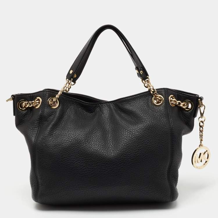 Pre Owned MICHAEL Michael Kors Black Leather Chain Tote