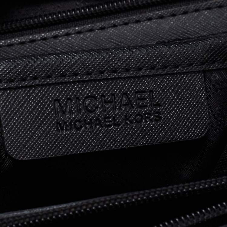 Pre Owned MICHAEL Michael Kors Black Saffiano Leather Large Jet Set Travel Tote