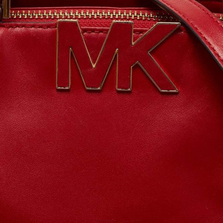 Pre Owned MICHAEL Michael Kors Red Leather Medium Florence  Satchel