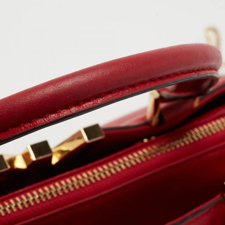Pre Owned MICHAEL Michael Kors Red Leather Medium Florence  Satchel