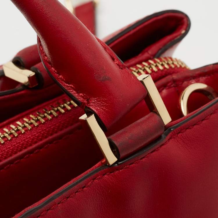 Pre Owned MICHAEL Michael Kors Red Leather Medium Florence  Satchel