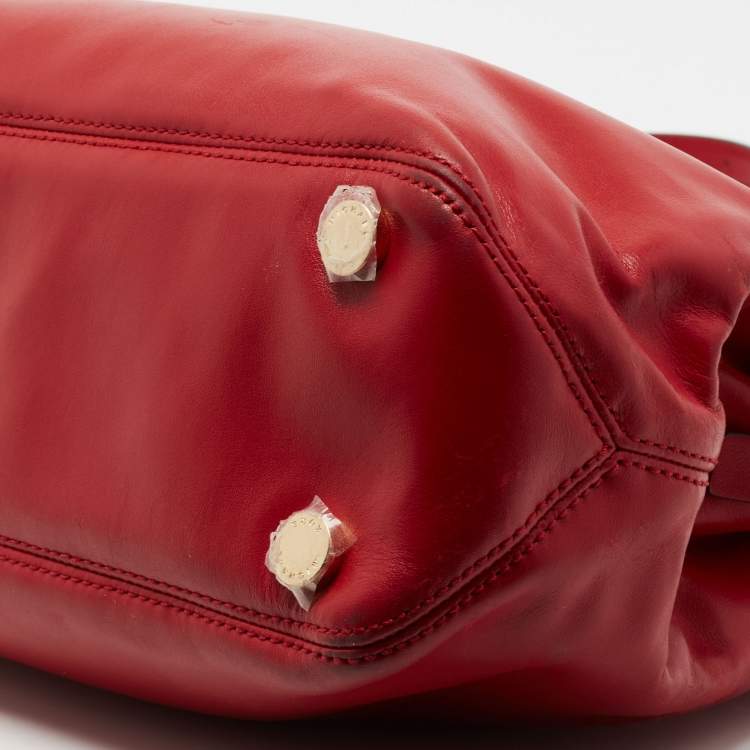 Pre Owned MICHAEL Michael Kors Red Leather Medium Florence  Satchel