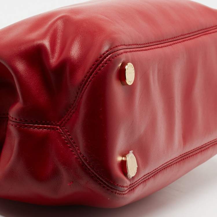 Pre Owned MICHAEL Michael Kors Red Leather Medium Florence  Satchel