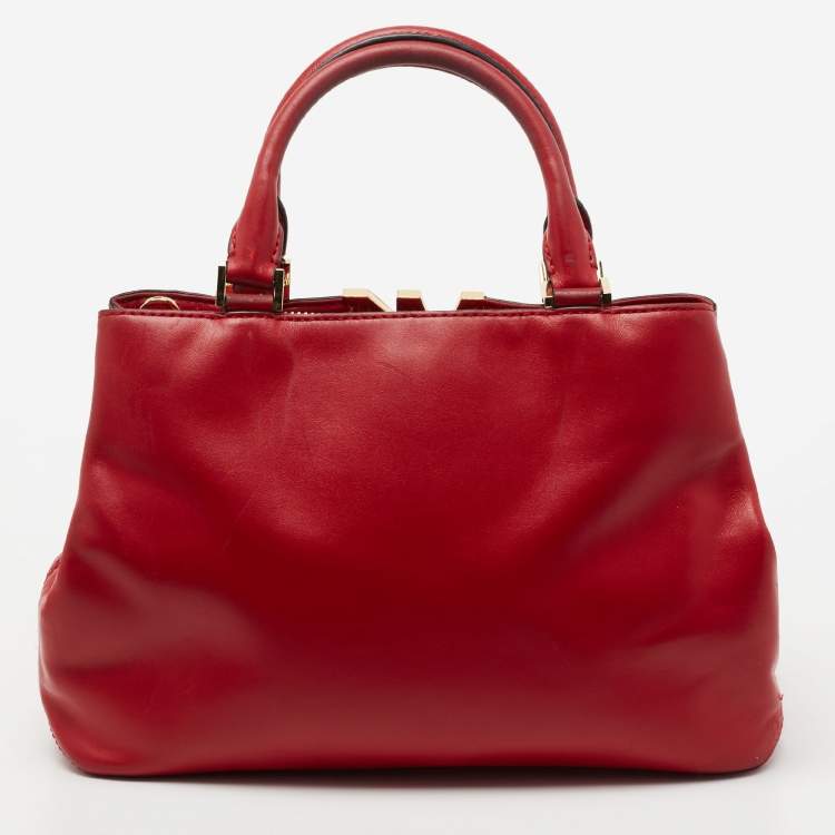 Pre Owned MICHAEL Michael Kors Red Leather Medium Florence  Satchel
