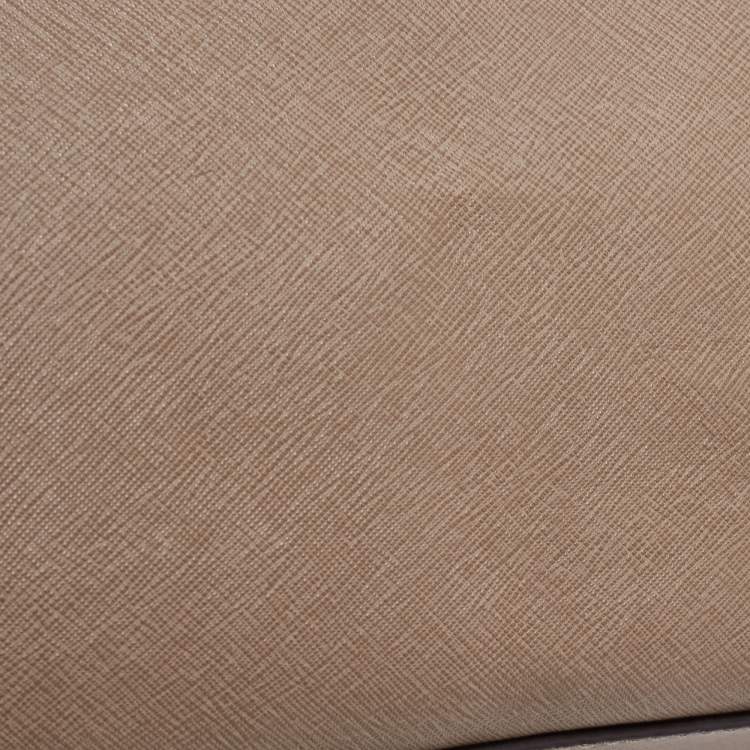 Pre Owned Michael Kors Dark Beige Saffiano Leather Large Cindy Dome Satchel
