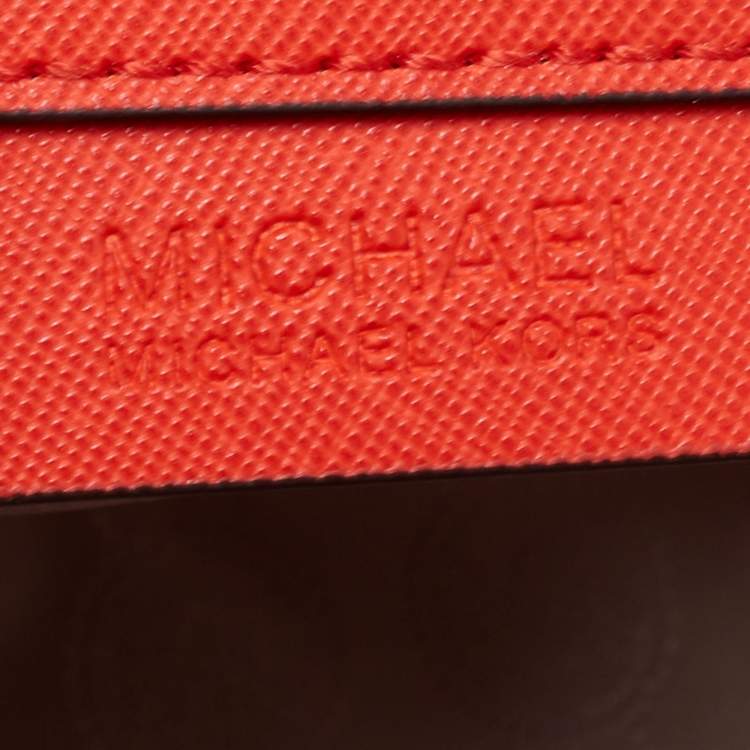 Pre Owned MICHAEL Michael Kors Orange Leather Medium Selma Satchel
